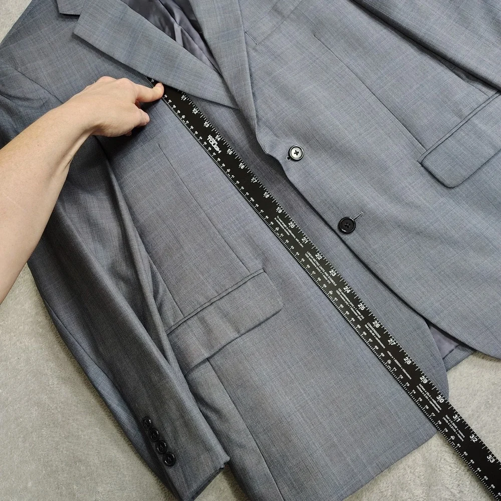 Jos A Bank Sport Coat Mens 42S Blue Glen Plaid‎ Blazer Jacket Wool Silk 2 Button
